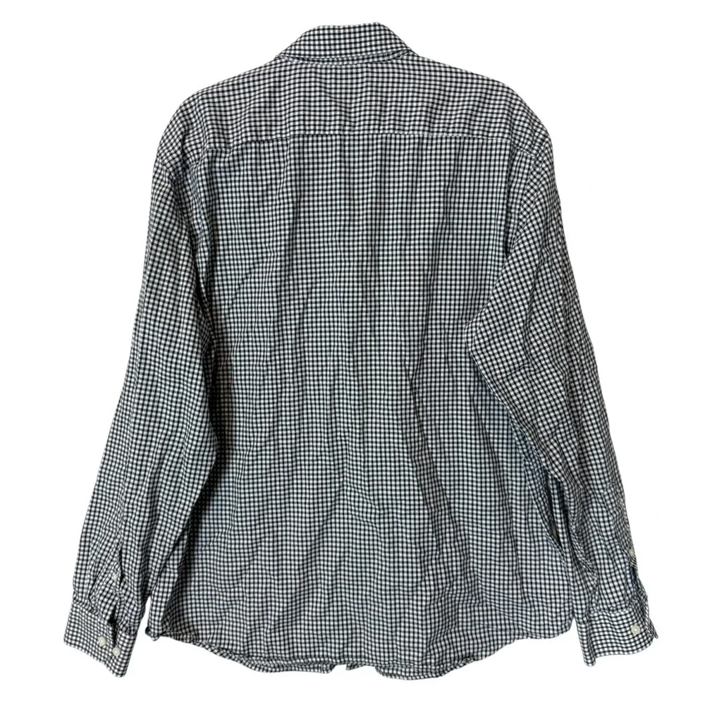 Banana Republic Shirt Mens XL Blue Check Untucked Fit Button‎ Down Oxford Casual